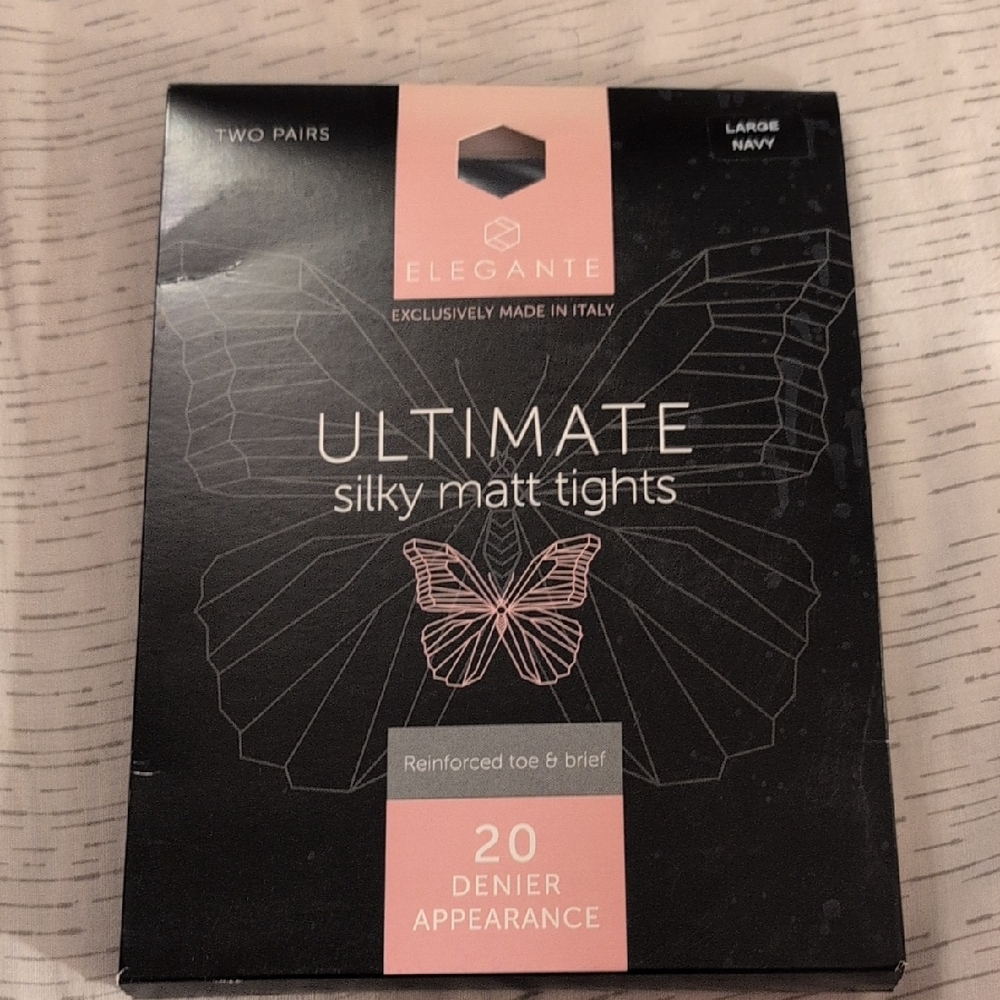 Elegante Navy Silky Matt Tights